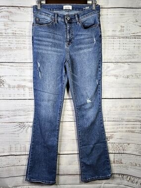 Nicole Miller New York Soho High Rise Bootcut Jeans Size 8 Distressed